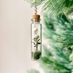 Mini White Glass Terrarium Ornament