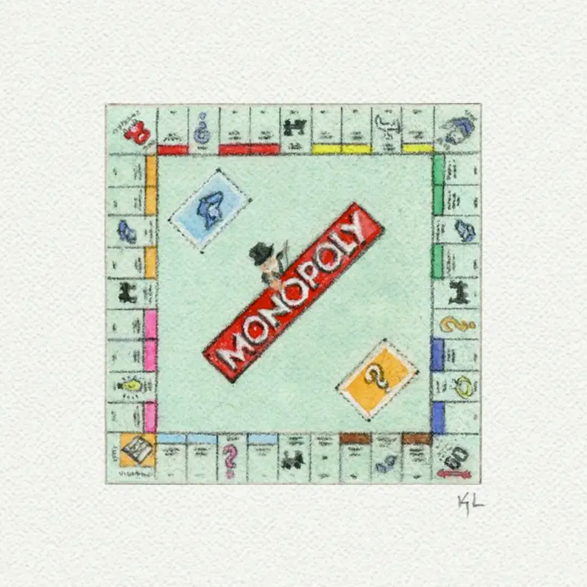 5x5 Art Print: Mini Monopoly