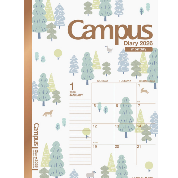2026 Kokuyo Monthly Planner: Forest