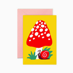 Mushroom and Snail Mini Card