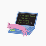 Napping Laptop Cat Sticker