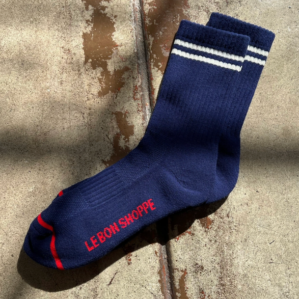 Navy Boyfriend Socks