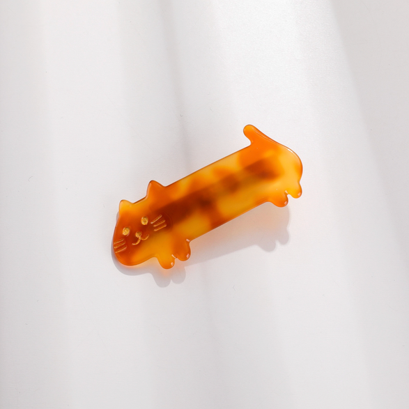 Orange Cat Barrette Hair Clip - Set of 2