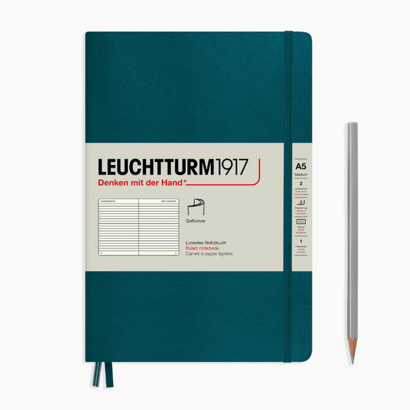Leuchtturm Lined Notebook: Pacific Green (Softcover)