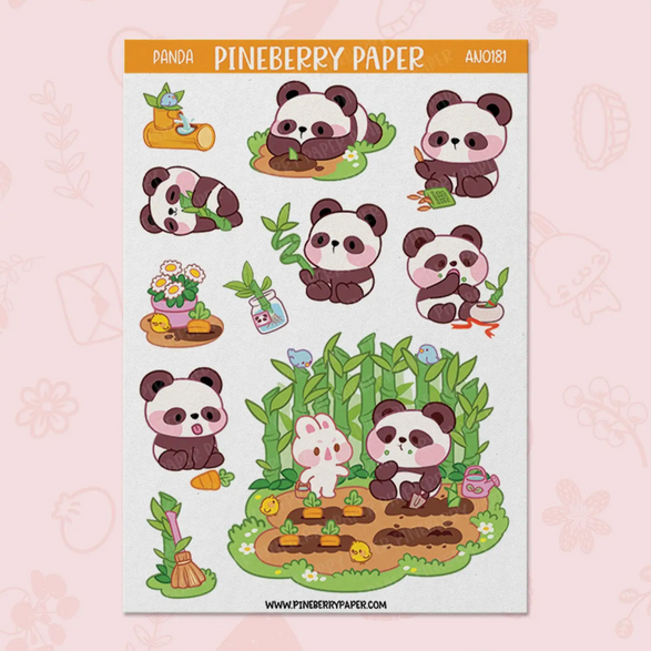 Panda Garden Sticker Sheet