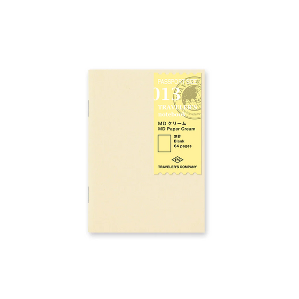 Traveler's Passport Notebook 013 - Blank Cream Paper Refill
