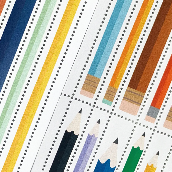 10 Pencils Decorative Stamps