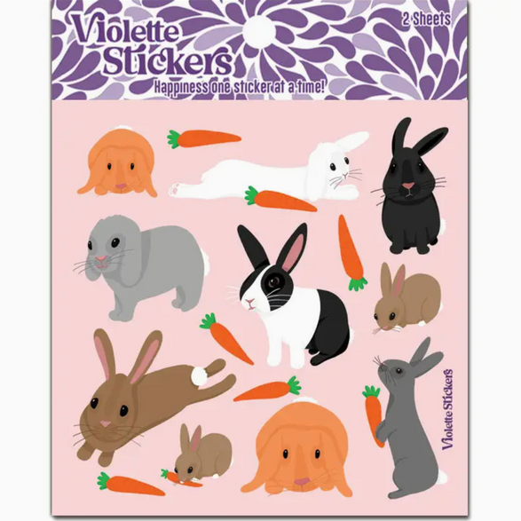 Pet Rabbits Sticker Sheet