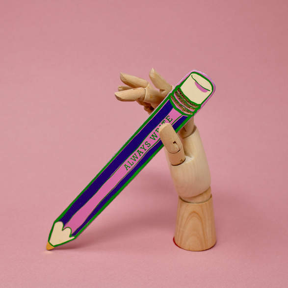 Pink Always Write Pencil Bookmark