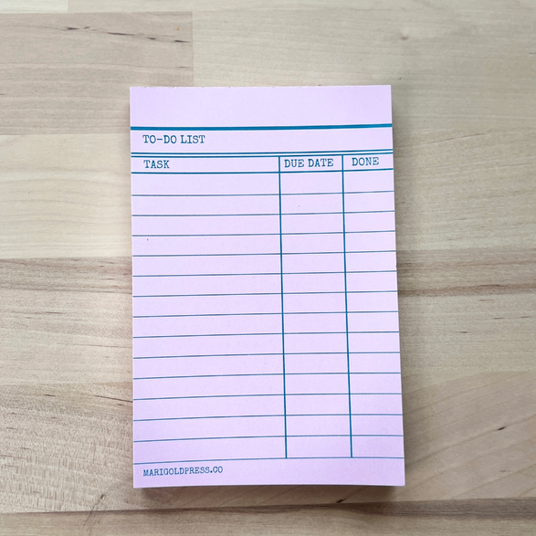 Pink Library Card Notepad