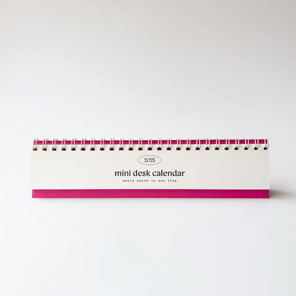 2025 Mini Desk Calendar - Pink