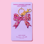 Pink Confetti Bow Keychain