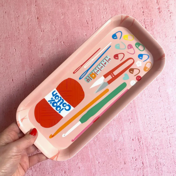 Pink Crochet Trinket Dish