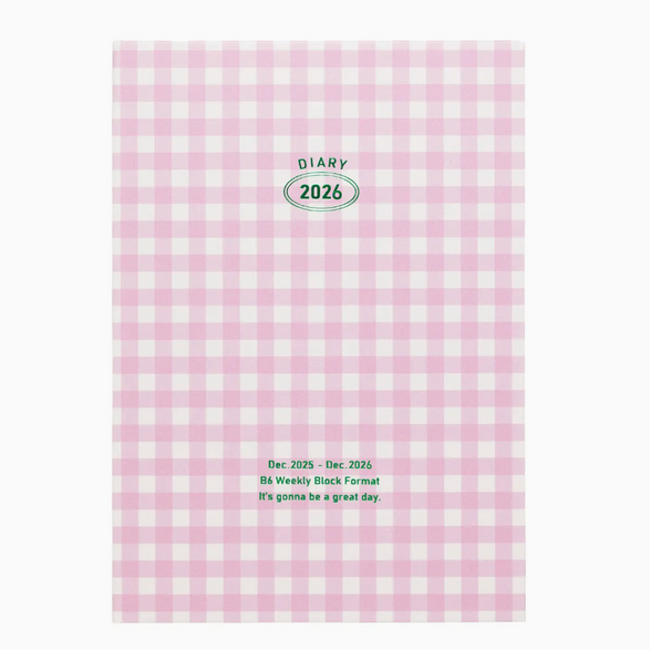 2026 Weekly Planner - Pink Gingham