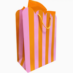 Pink and Orange Striped Gift Bag