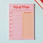 Pink and Red Weekly Meal Planner Notepad