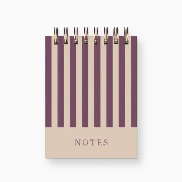 Blank Mini Notebook: Plum Striped