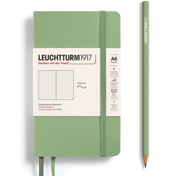 Leuchtturm Pocket Dot Grid Notebook: Sage (A6)