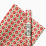 Wallflower Paper Party: Poinsettia Plaid Gift Wrap - Roll of 3