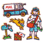 Mini Postal Worker: Sticker Tear Off Sheet (1)