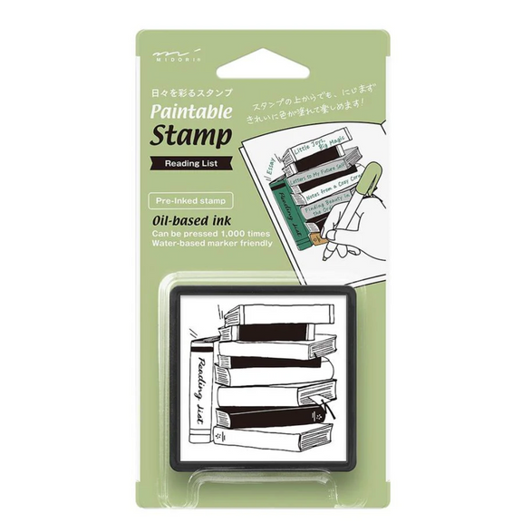 Paintable Stamp - Pre-Inked Reading List