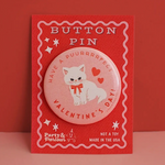 Valentine Kitty Button