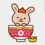 Rabbit in a Bowl Sticker