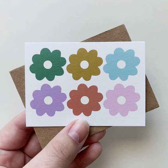 Rainbow Floral Mini Card