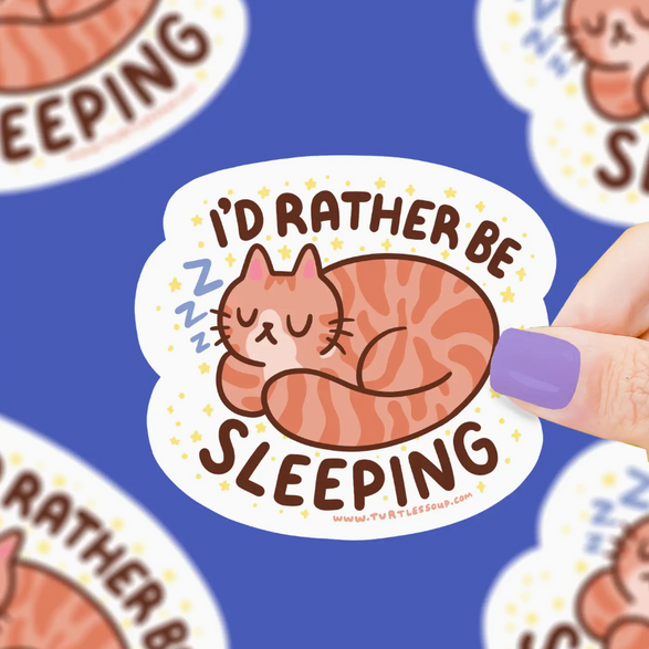 Rather Be Sleeping Cat Sticker