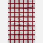 Red Grid Tea Towel