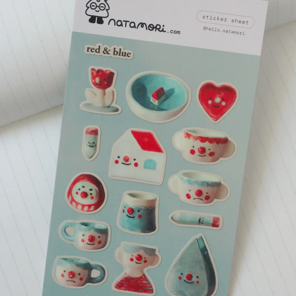 Red and Blue Sticker Sheet