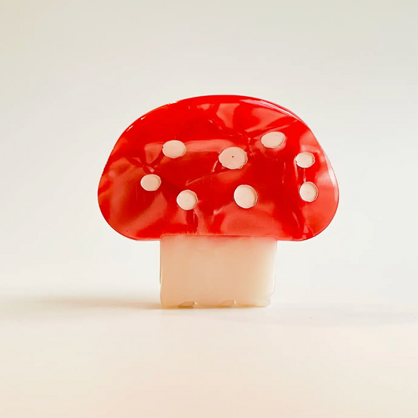 Red Mushroom Claw Hair Clip