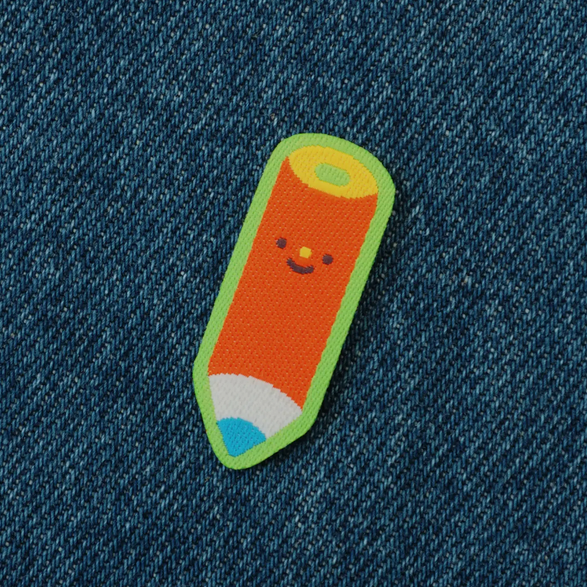 Red Pencil Iron On Patch