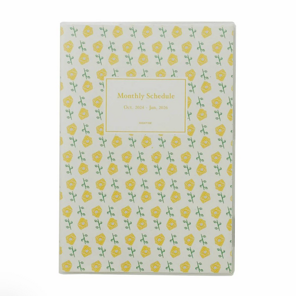 2025 Hightide Monthly Planner: Yellow Floral (A5)