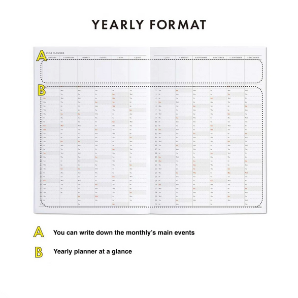 2025 Hightide Monthly Planner: Yellow Floral (A5)