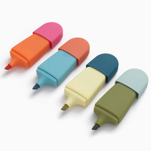 Mini Retro Highlighters - Set of 4