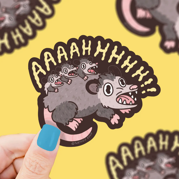 Aaahhh Opossum Sticker