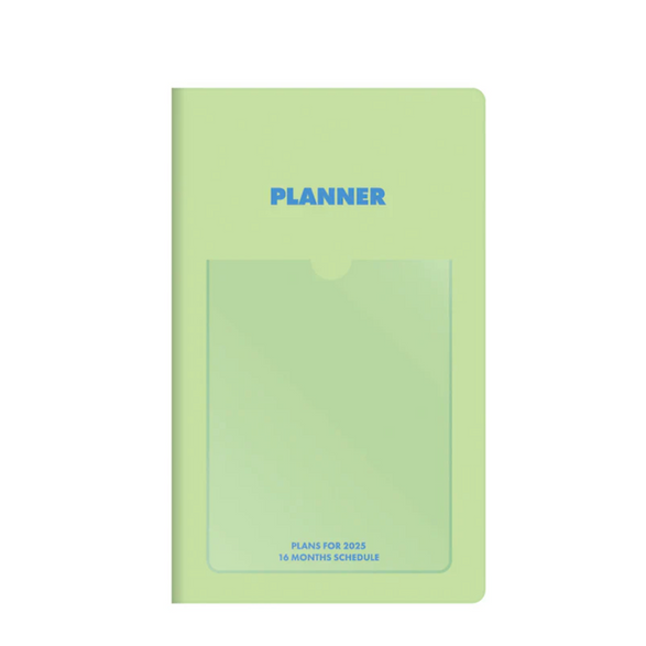 2025 Hightide Slim Monthly Planner: Light Green (B6)