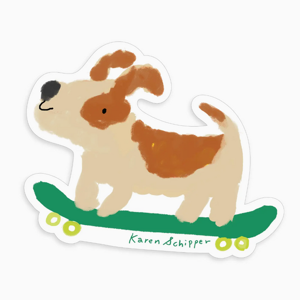 Skateboarding Dog Sticker