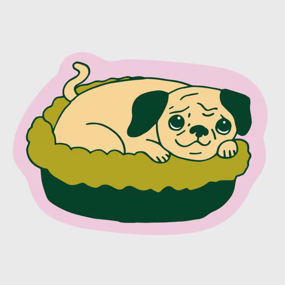 Sleeping Pug Sticker