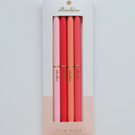 Slim Red Pens: Set of 4