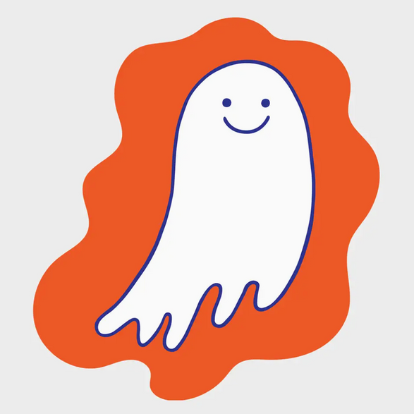 Smiling Ghost Sticker