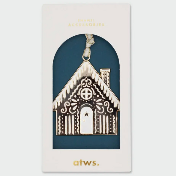 Snowy House Metal Ornament