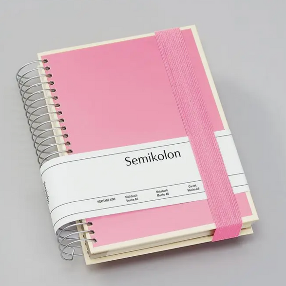 Spiral Semikolon Notebook: Flamingo Pink
