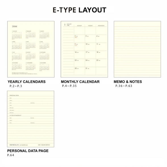 2025 Hightide Square Monthly Planner: Cactus