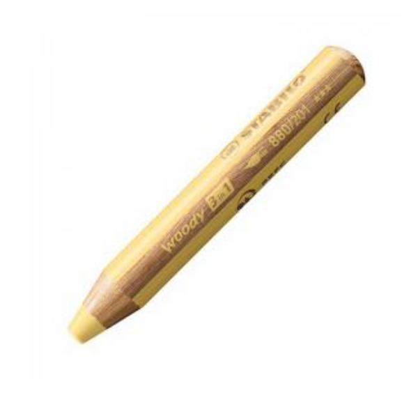 3-in-1 Stabilo Woody Colored Pencil: Pastel Yellow