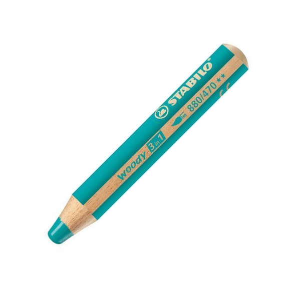 3-in-1 Stabilo Woody Colored Pencil: Turquoise
