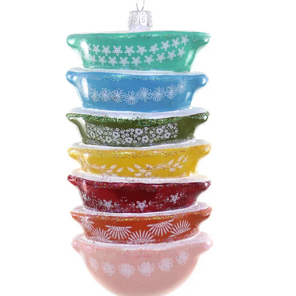 Stacked Rainbow Mixing Bowl Ornament