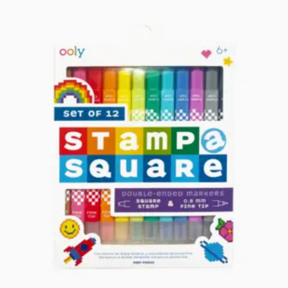 Stamp-A-Square Markers - Set of 12