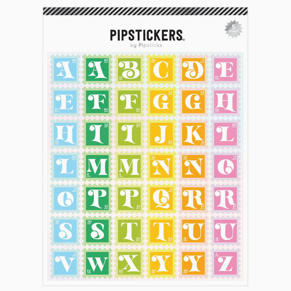 Stamp It Out Alphabet Sticker Sheet (5)
